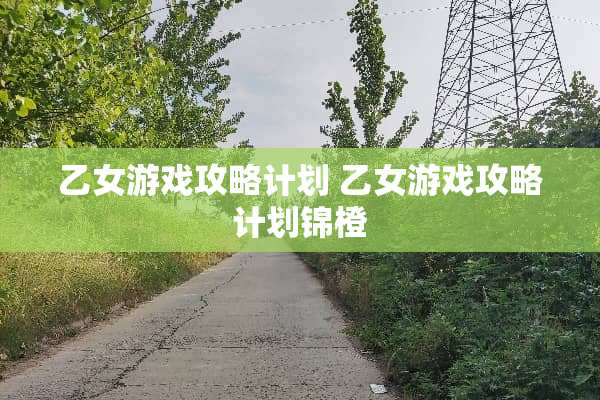 乙女游戏攻略计划 乙女游戏攻略计划锦橙