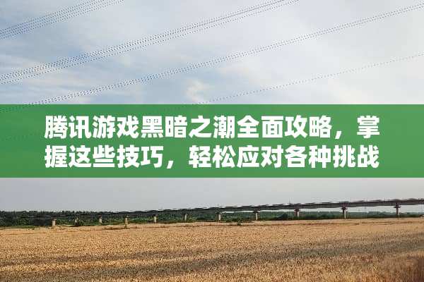 腾讯游戏黑暗之潮全面攻略，掌握这些技巧，轻松应对各种挑战 腾讯游戏黑暗之潮攻略