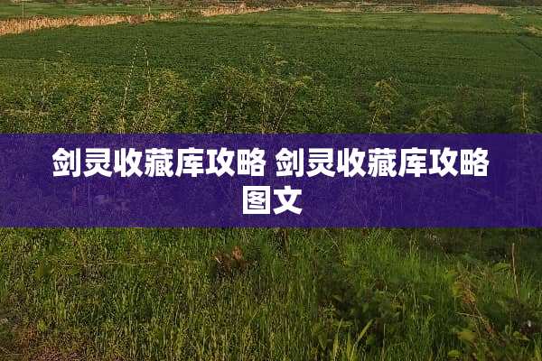 剑灵收藏库攻略 剑灵收藏库攻略图文