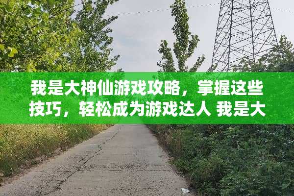 我是大神仙游戏攻略，掌握这些技巧，轻松成为游戏达人 我是大神仙游戏攻略