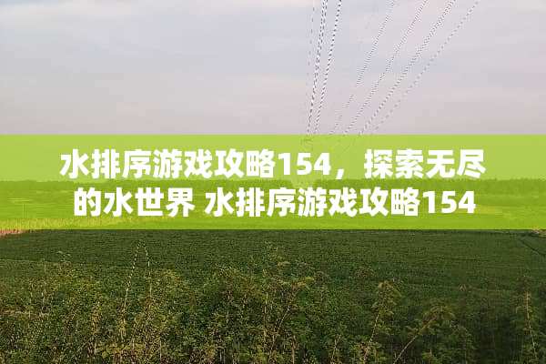 水排序游戏攻略154，探索无尽的水世界 水排序游戏攻略154
