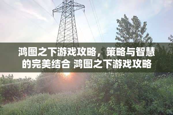鸿图之下游戏攻略，策略与智慧的完美结合 鸿图之下游戏攻略
