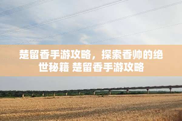 楚留香手游攻略，探索香帅的绝世秘籍 楚留香手游攻略