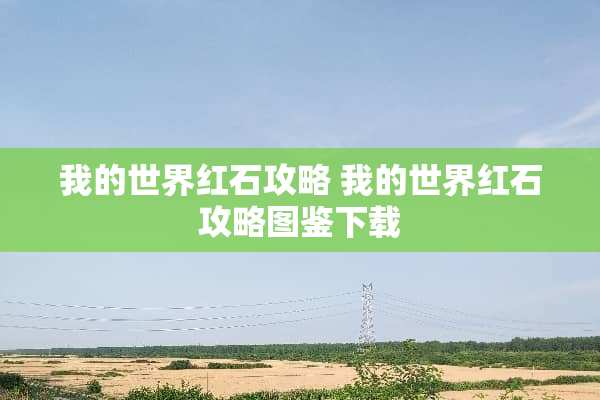 我的世界红石攻略 我的世界红石攻略图鉴下载