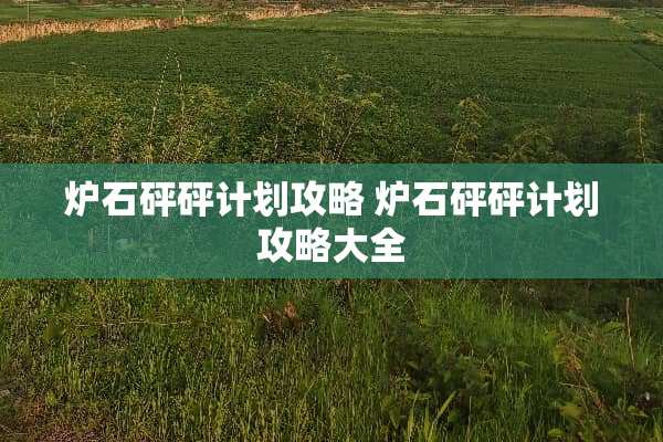 炉石砰砰计划攻略 炉石砰砰计划攻略大全