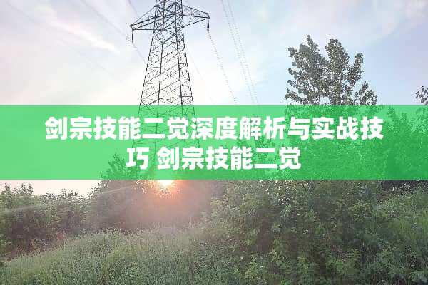 剑宗技能二觉深度解析与实战技巧 剑宗技能二觉