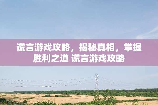 谎言游戏攻略，揭秘**，掌握胜利之道 谎言游戏攻略