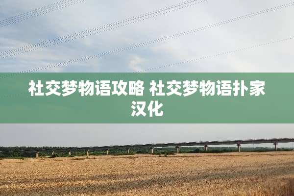 社交梦物语攻略 社交梦物语扑家汉化