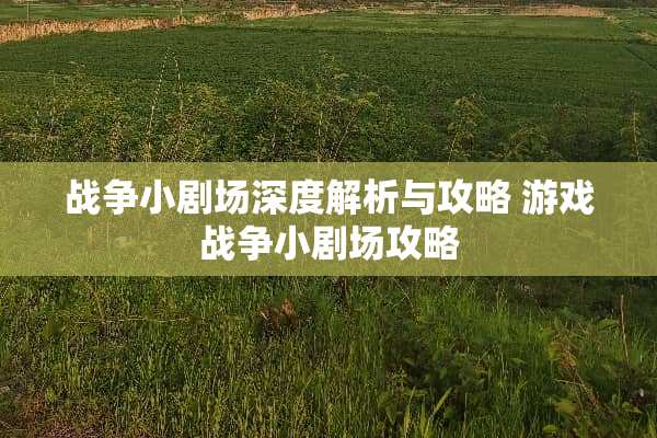 战争小剧场深度解析与攻略 游戏战争小剧场攻略