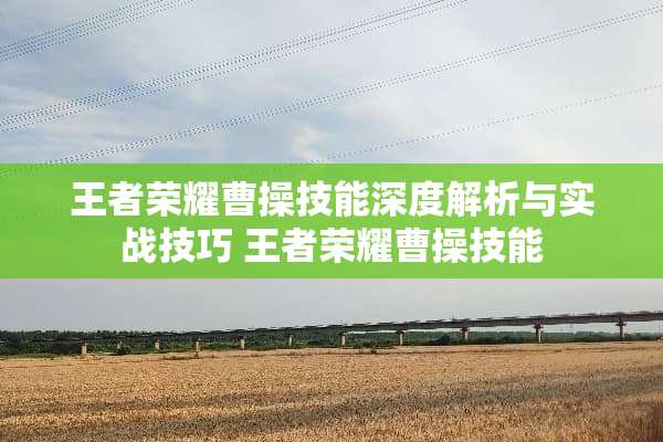 王者荣耀曹操技能深度解析与实战技巧 王者荣耀曹操技能