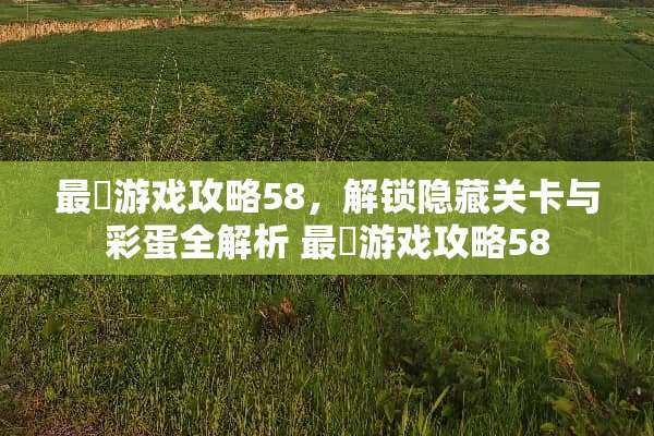 最囧游戏攻略58，解锁隐藏关卡与彩蛋全解析 最囧游戏攻略58