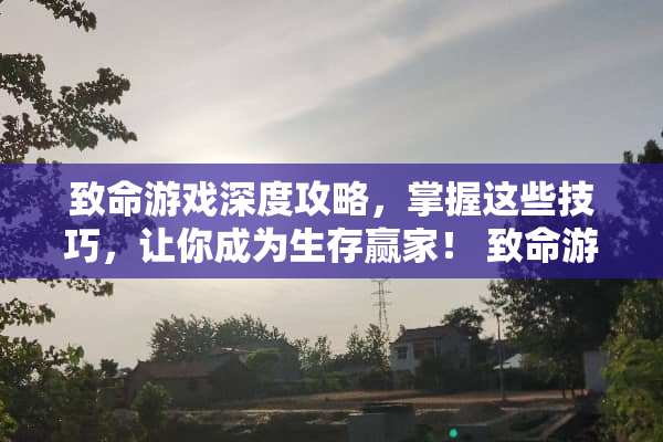 致命游戏深度攻略，掌握这些技巧，让你成为生存赢家！ 致命游戏的攻略