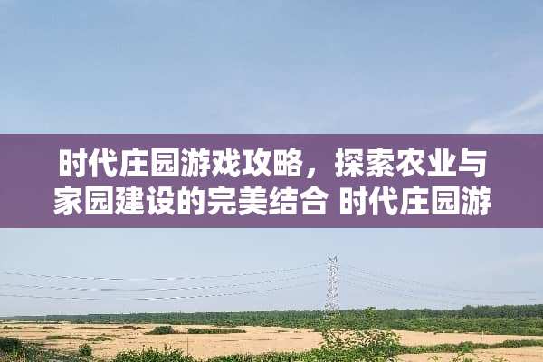 时代庄园游戏攻略，探索农业与家园建设的完美结合 时代庄园游戏攻略