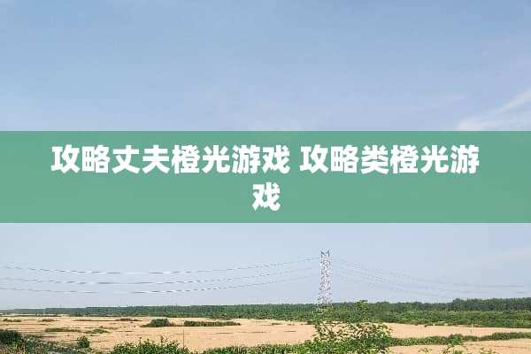 攻略丈夫橙光游戏 攻略类橙光游戏