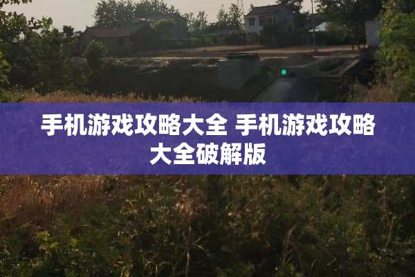 手机游戏攻略大全 手机游戏攻略大全**版