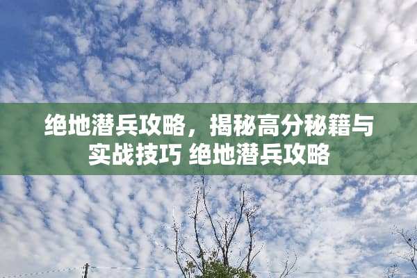 绝地潜兵攻略，揭秘高分秘籍与实战技巧 绝地潜兵攻略