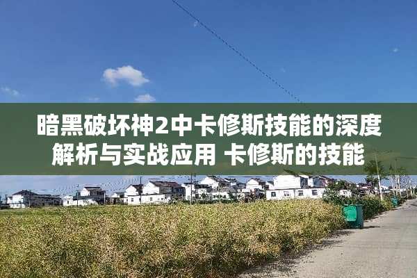 暗黑破坏神2中卡修斯技能的深度解析与实战应用 卡修斯的技能