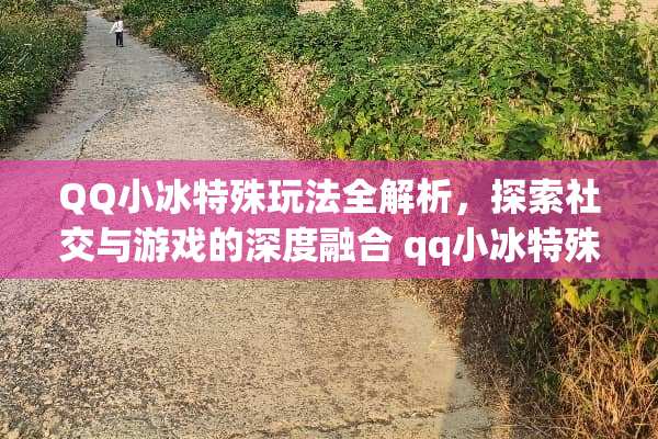 QQ小冰特殊玩法全解析，探索社交与游戏的深度融合 qq小冰特殊玩法