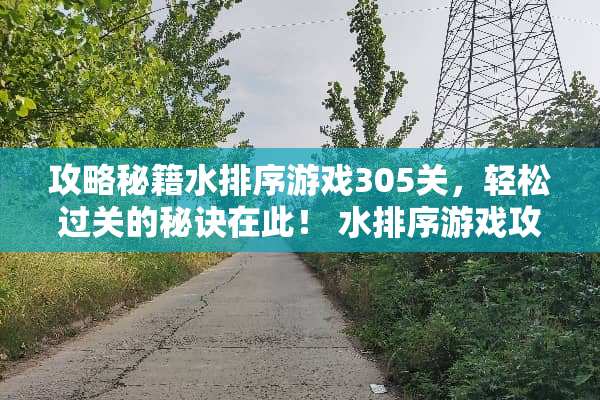 攻略秘籍水排序游戏305关，轻松过关的秘诀在此！ 水排序游戏攻略305关
