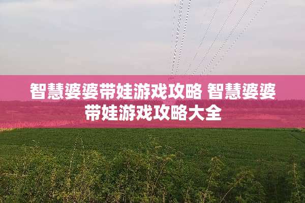 智慧婆婆带娃游戏攻略 智慧婆婆带娃游戏攻略大全