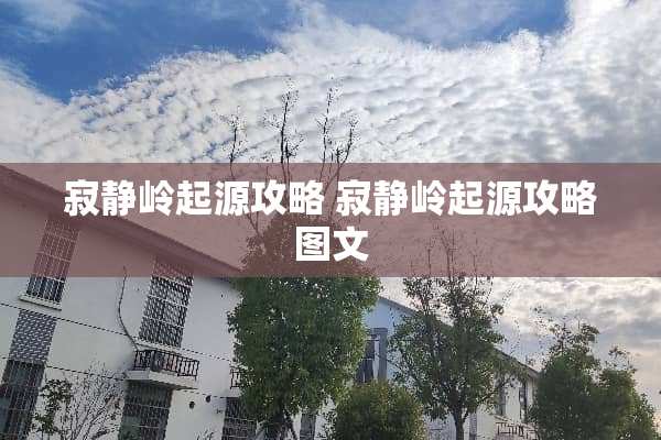 寂静岭起源攻略 寂静岭起源攻略图文