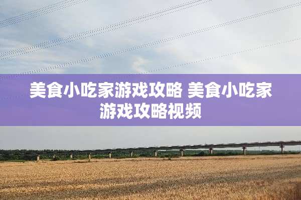 美食小吃家游戏攻略 美食小吃家游戏攻略视频