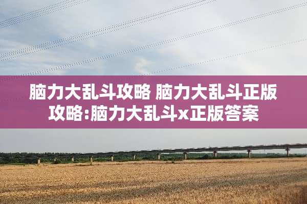 脑力大乱斗攻略 脑力大乱斗正版攻略:脑力大乱斗x正版答案