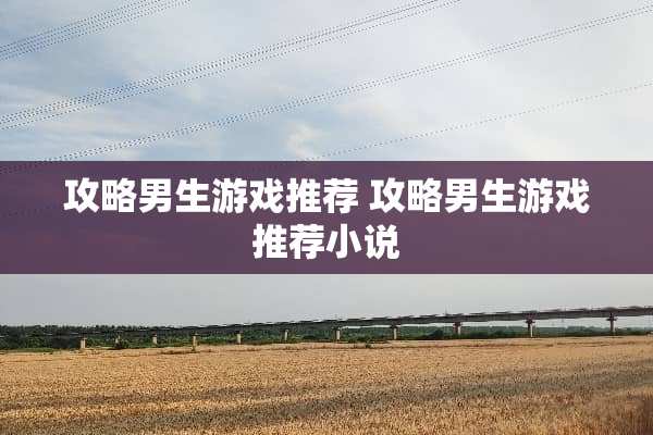 攻略男生游戏推荐 攻略男生游戏推荐小说