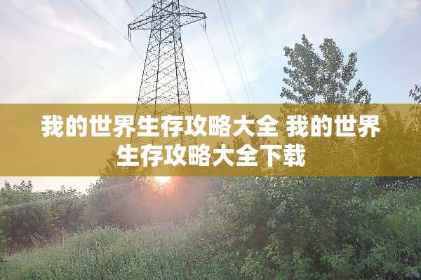 我的世界生存攻略大全 我的世界生存攻略大全下载