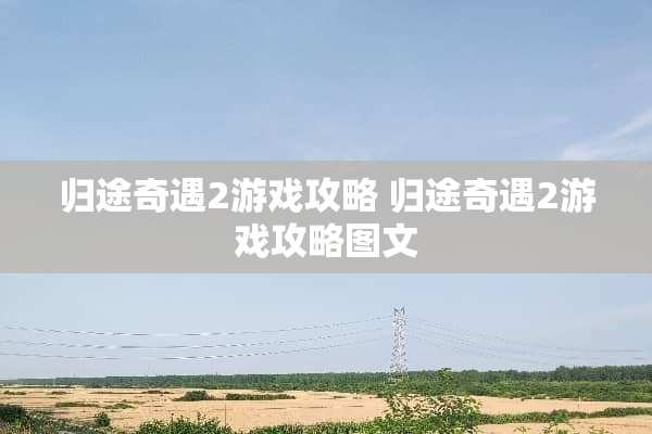 归途奇遇2游戏攻略 归途奇遇2游戏攻略图文