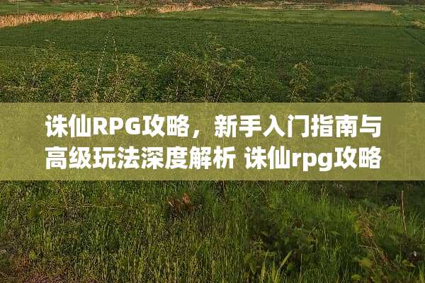 诛仙RPG攻略，新手入门指南与高级玩法深度解析 诛仙rpg攻略