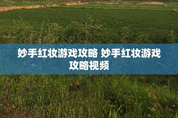 妙手红妆游戏攻略 妙手红妆游戏攻略视频