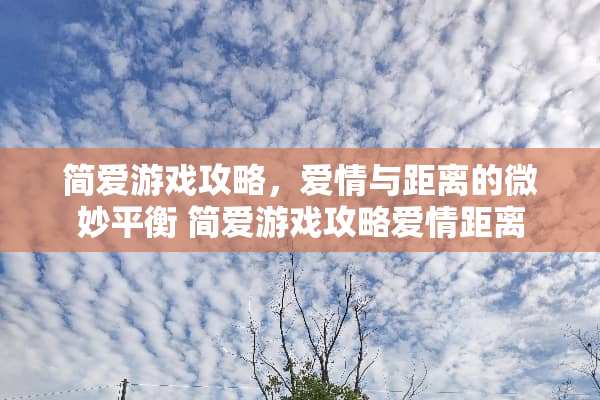 简爱游戏攻略，爱情与距离的微妙平衡 简爱游戏攻略爱情距离
