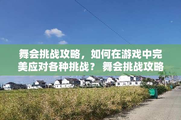 舞会挑战攻略，如何在游戏中完美应对各种挑战？ 舞会挑战攻略游戏