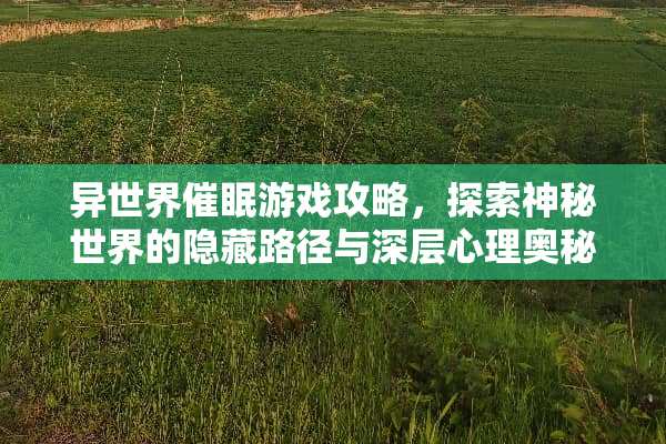 异世界催眠游戏攻略，探索神秘世界的隐藏路径与深层心理奥秘 异世界催眠游戏攻略