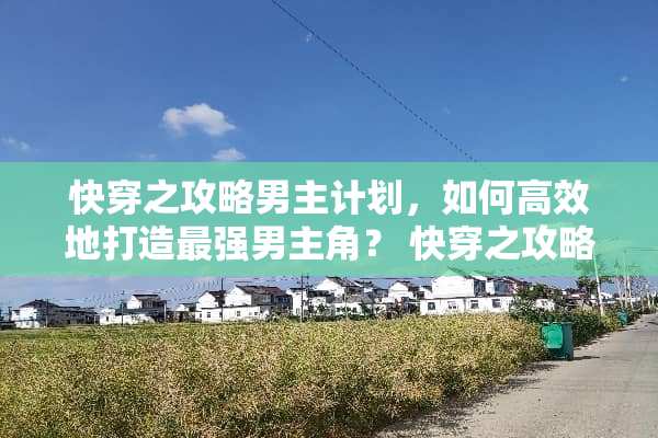 快穿之攻略男主计划，如何高效地打造最强男主角？ 快穿之攻略男主计划