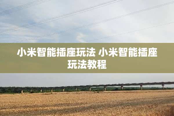 小米智能插座玩法 小米智能插座玩法教程