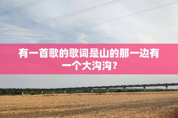 有一首歌的歌词是山的那一边有一个大沟沟？