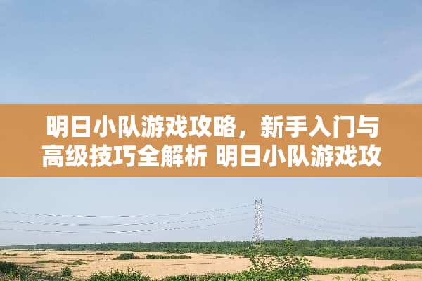 明日小队游戏攻略，新手入门与高级技巧全解析 明日小队游戏攻略