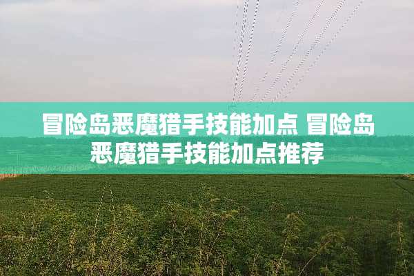 冒险岛恶魔猎手技能加点 冒险岛恶魔猎手技能加点推荐