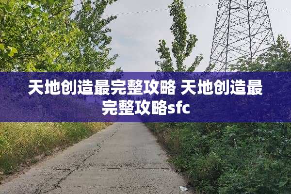 天地创造最完整攻略 天地创造最完整攻略sfc