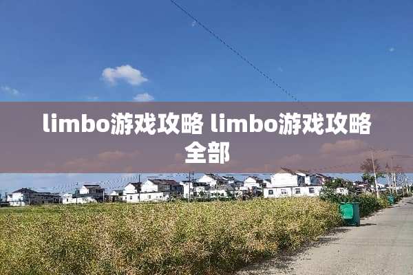 limbo游戏攻略 limbo游戏攻略全部