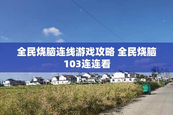全民烧脑连线游戏攻略 全民烧脑103连连看