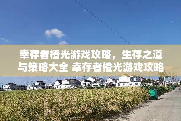 幸存者橙光游戏攻略，生存之道与策略大全 幸存者橙光游戏攻略