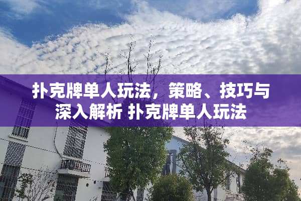 **牌单人玩法，策略、技巧与深入解析 **牌单人玩法