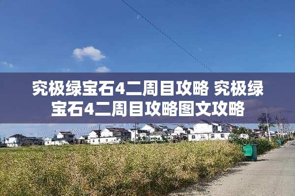 究极绿宝石4二周目攻略 究极绿宝石4二周目攻略图文攻略