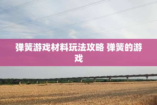 弹簧游戏材料玩法攻略 弹簧的游戏