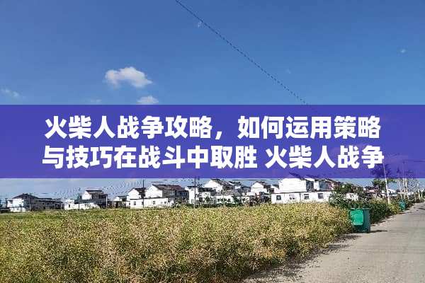 火柴人战争攻略，如何运用策略与技巧在战斗中取胜 火柴人战争攻略