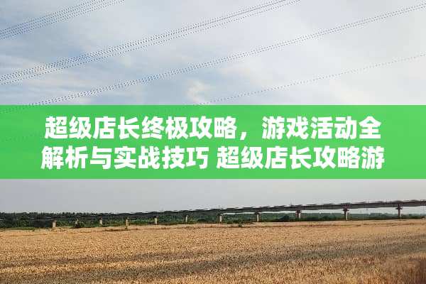 超级店长终极攻略，游戏活动全解析与实战技巧 超级店长攻略游戏活动