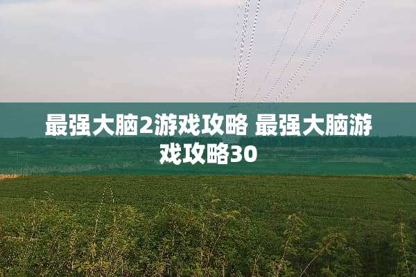 最强大脑2游戏攻略 最强大脑游戏攻略30